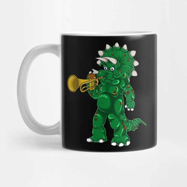 Triceratops Dinosaur Trumpeter by ShirtsShirtsndmoreShirts